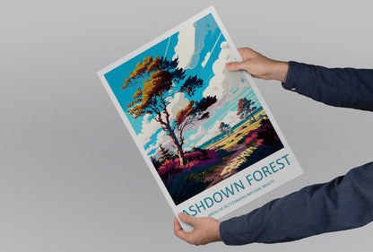 Ashdown Forest Travel Print Wall Art Ashdown Forest Wall Hanging Home Decoration Ashdown Forest Gift Art Lovers Wall Art