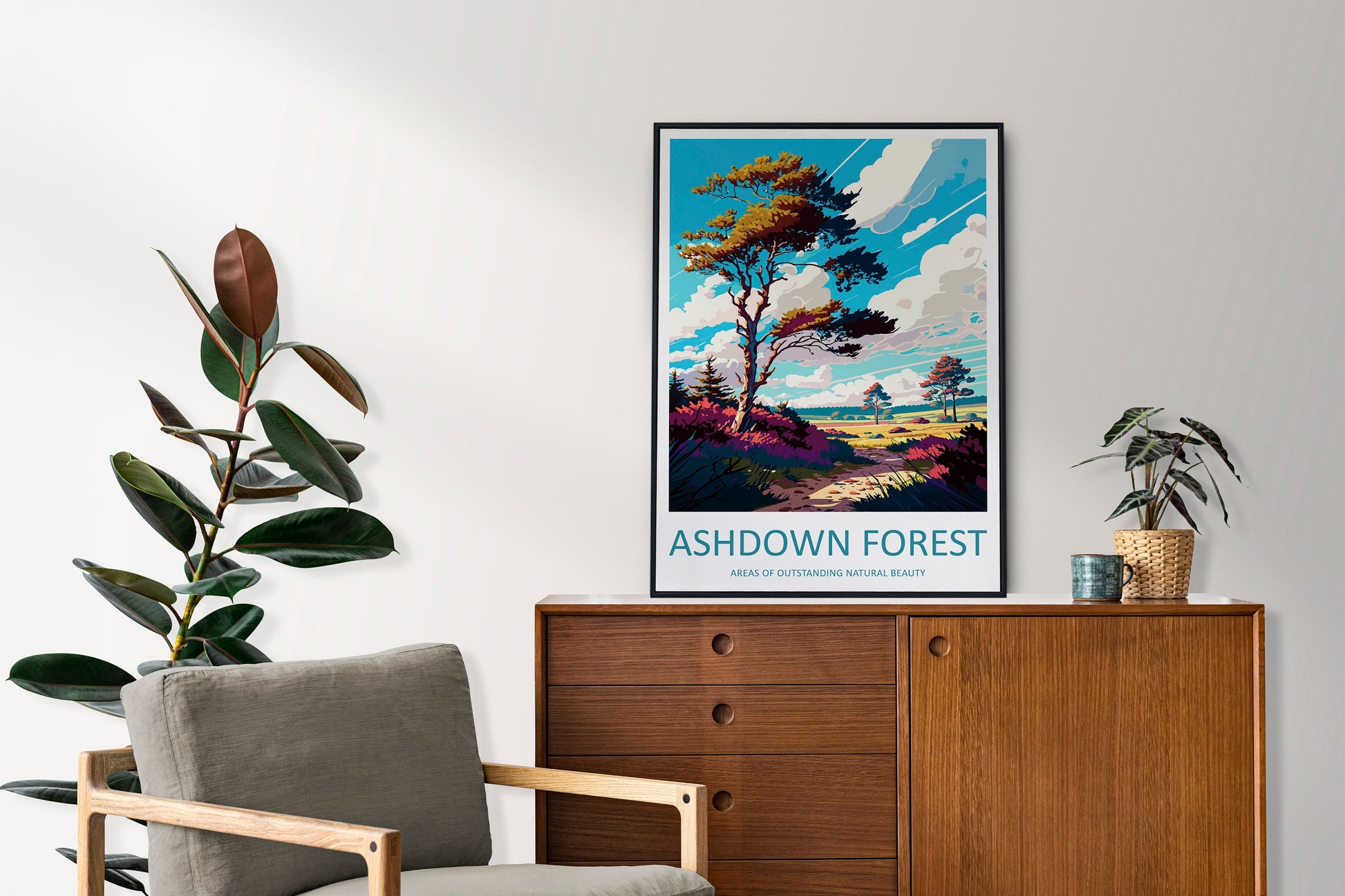 Ashdown Forest Travel Print Wall Art Ashdown Forest Wall Hanging Home Decoration Ashdown Forest Gift Art Lovers Wall Art