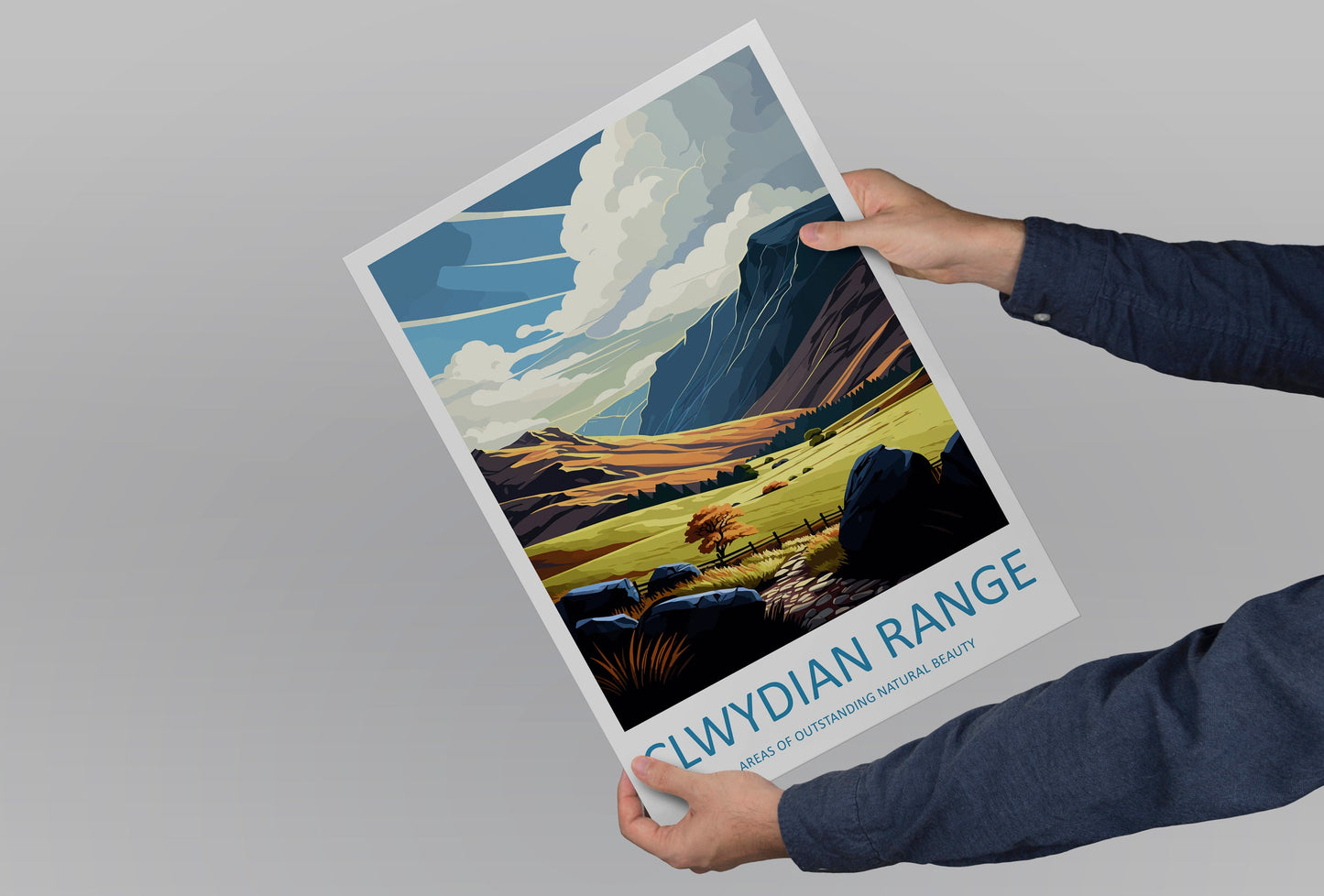 Clwydian Range Travel Print Wall Art Clwydian Range Wall Hanging Home Decoration Clwydian Range Gift Art Lovers Wall Art ANOB Travel Art