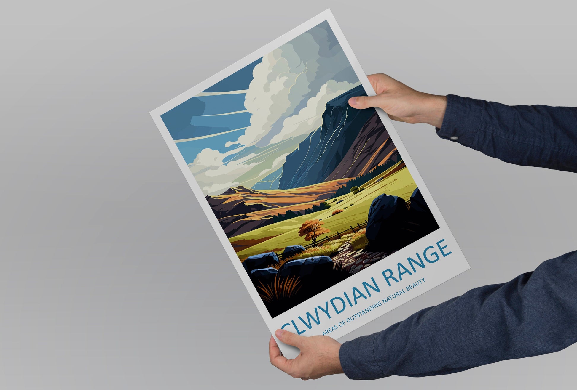 Clwydian Range Travel Print Wall Art Clwydian Range Wall Hanging Home Decoration Clwydian Range Gift Art Lovers Wall Art ANOB Travel Art