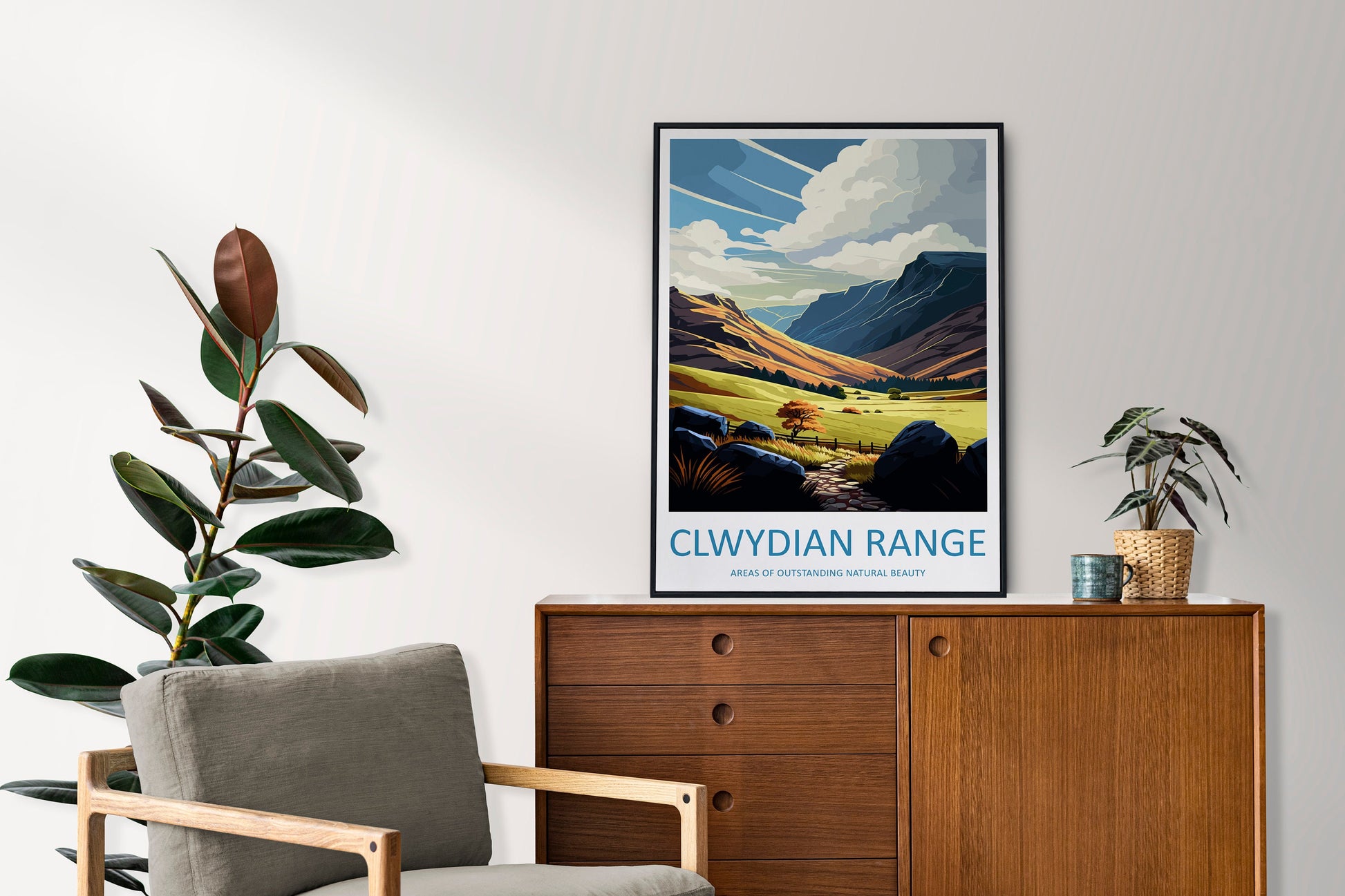 Clwydian Range Travel Print Wall Art Clwydian Range Wall Hanging Home Decoration Clwydian Range Gift Art Lovers Wall Art ANOB Travel Art