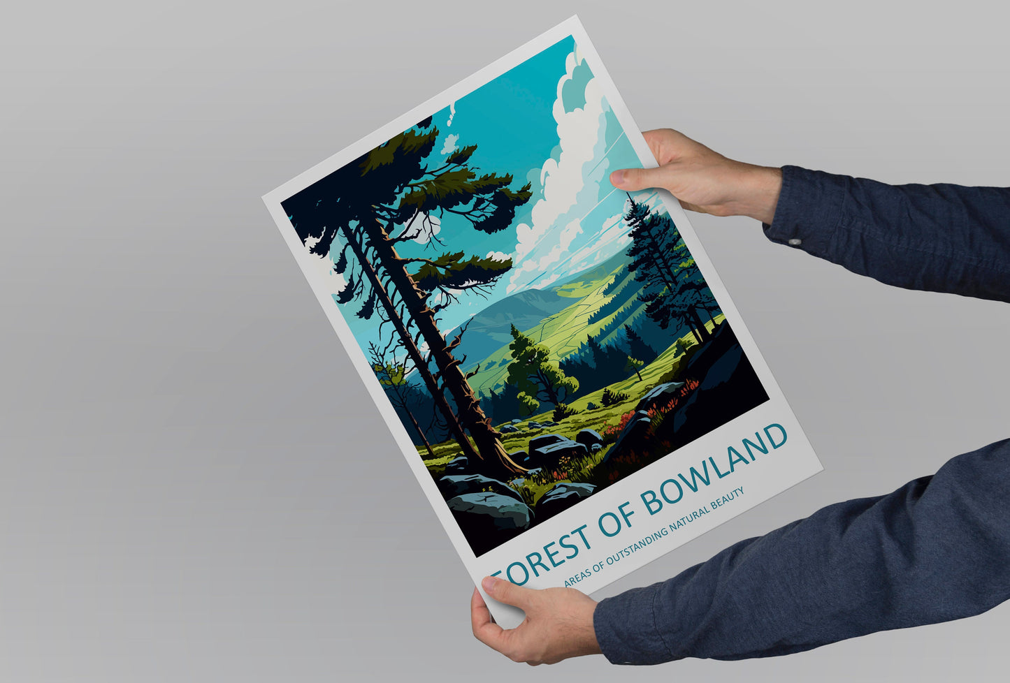 Forest Of Bowland Travel Print Wall Art Forest Of Bowland Wall Hanging Home Decor Forest Of Bowland Gift Art Lovers Wall Art ANOB Travel Art