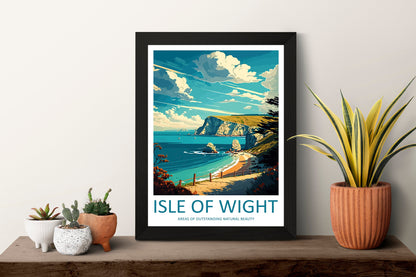 Isle Of Wight Travel Print Wall Art Isle Of Wight Wall Hanging Home Decor Isle Of Wight Gift Art Lovers Wall Art ANOB Travel Art