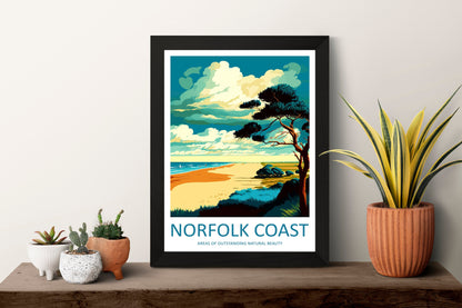 Norfolk Coast Travel Print Wall Art Norfolk Coast Wall Hanging Home Decor Norfolk Coast Gift Art Lovers Wall Art ANOB Travel Art