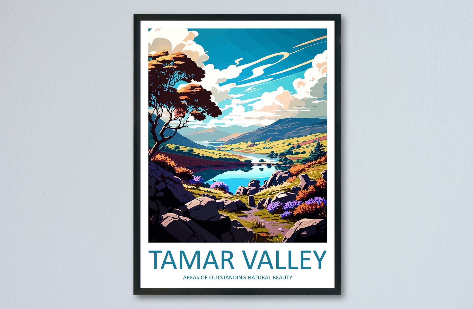 Tamar Valley Travel Print Wall Art Tamar Valley Wall Hanging Home Decor Tamar Valley Gift Art Lovers Wall Art ANOB Travel Art