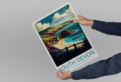 South Devon Travel Print Wall Art South Devon Wall Hanging Home Decor South Devon Gift Art Lovers Wall Art ANOB Travel Art