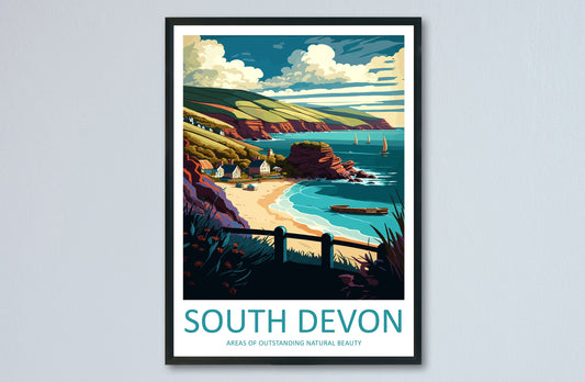 South Devon Travel Print Wall Art South Devon Wall Hanging Home Decor South Devon Gift Art Lovers Wall Art ANOB Travel Art