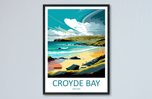 Croyde Bay Travel Print Wall Art Croyde Bay Wall Hanging Home Decoration Croyde Bay Gift Art Lovers Wall Art Print Art Croyde Bay Print