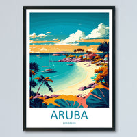Aruba Travel Print Wall Art Aruba Wall Hanging Home Décor Aruba Gift Art Lovers Wall Art Caribbean Travel Print Aruba Decor
