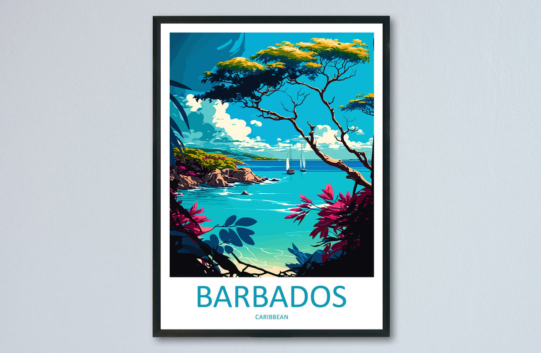 Barbados Travel Print Wall Art Barbados Wall Hanging Home Décor Barbados Gift Art Lovers Wall Art Caribbean Travel Print Barbados Decor