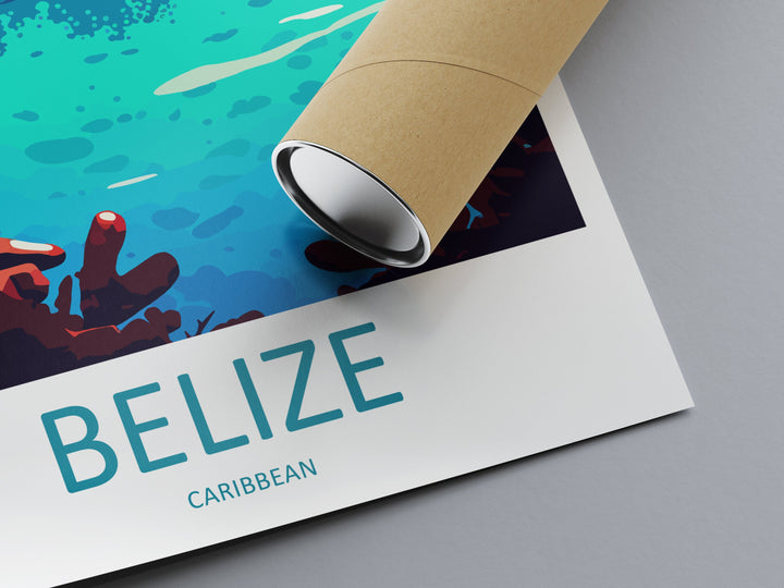 Belize Travel Print Wall Art Belize Wall Hanging Home Décor Belize Gift Art Lovers Wall Art Caribbean Travel Print Belize Decor