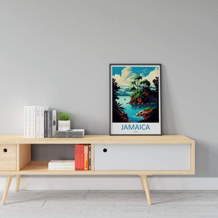Jamaica Travel Print Wall Art Jamaica Wall Hanging Home Décor Jamaica Gift Art Lovers Wall Art Caribbean Travel Print Poster Gift