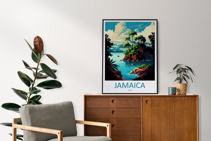 Jamaica Travel Print Wall Art Jamaica Wall Hanging Home Décor Jamaica Gift Art Lovers Wall Art Caribbean Travel Print Poster Gift