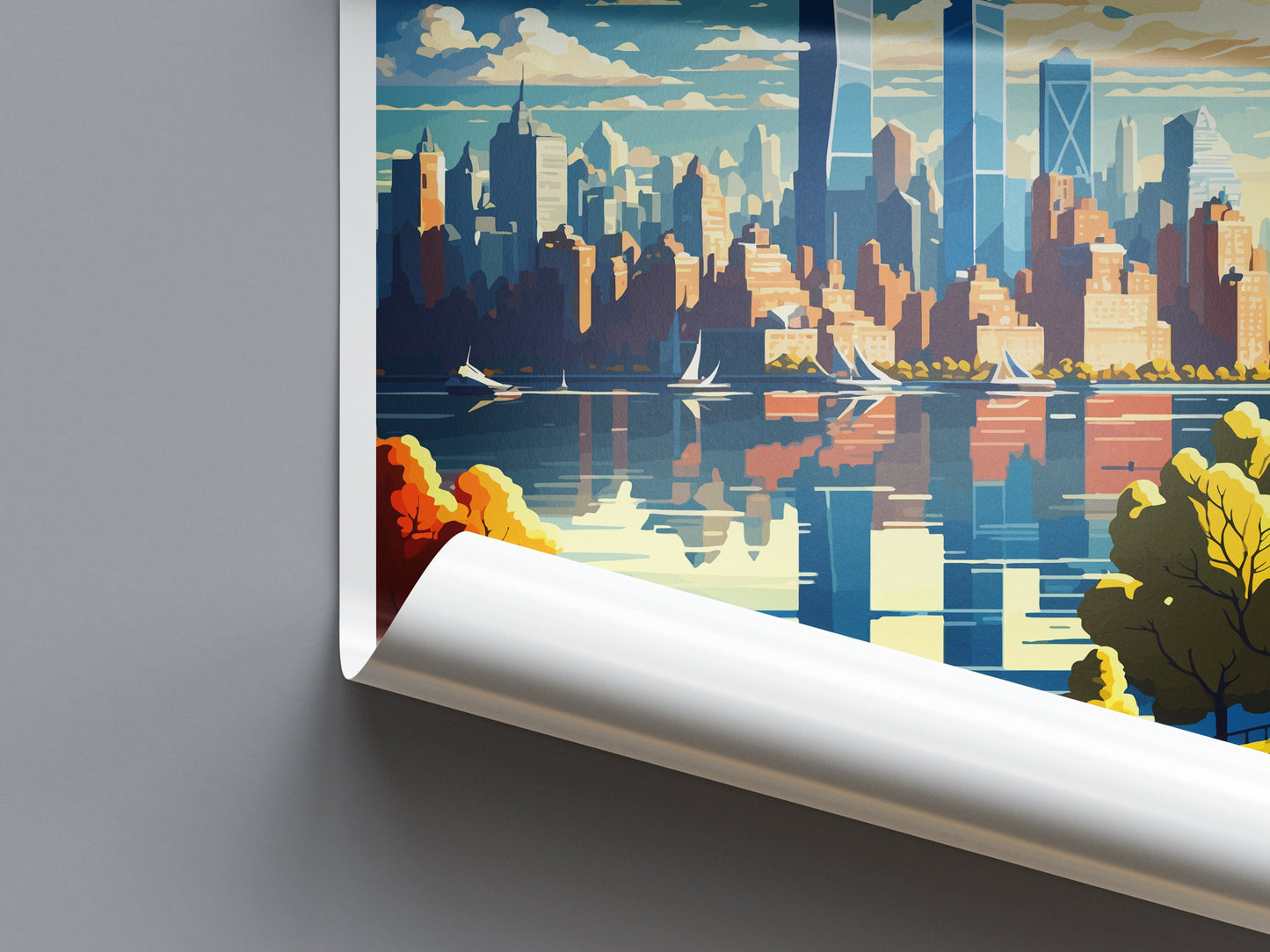 Manhattan New York Travel Print Wall Art Manhattan Wall Hanging Home Décor Manhattan Gift Art Lovers New York Art Lover