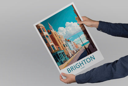 Brighton Travel Print Wall Art Brighton Wall Hanging Home Decoration Brighton Gift Art Lovers Wall Art Print Art Brighton Travel Poster