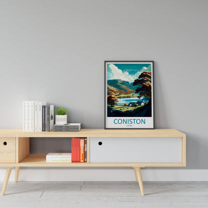 Coniston Travel Print Wall Art Coniston Wall Hanging Home Decoration Coniston Gift Art Lovers Wall Art Print Art Coniston Travel Art