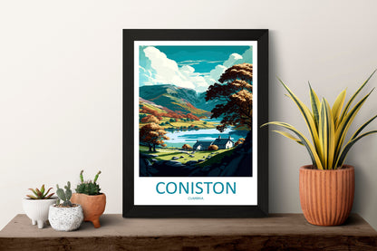 Coniston Travel Print Wall Art Coniston Wall Hanging Home Decoration Coniston Gift Art Lovers Wall Art Print Art Coniston Travel Art