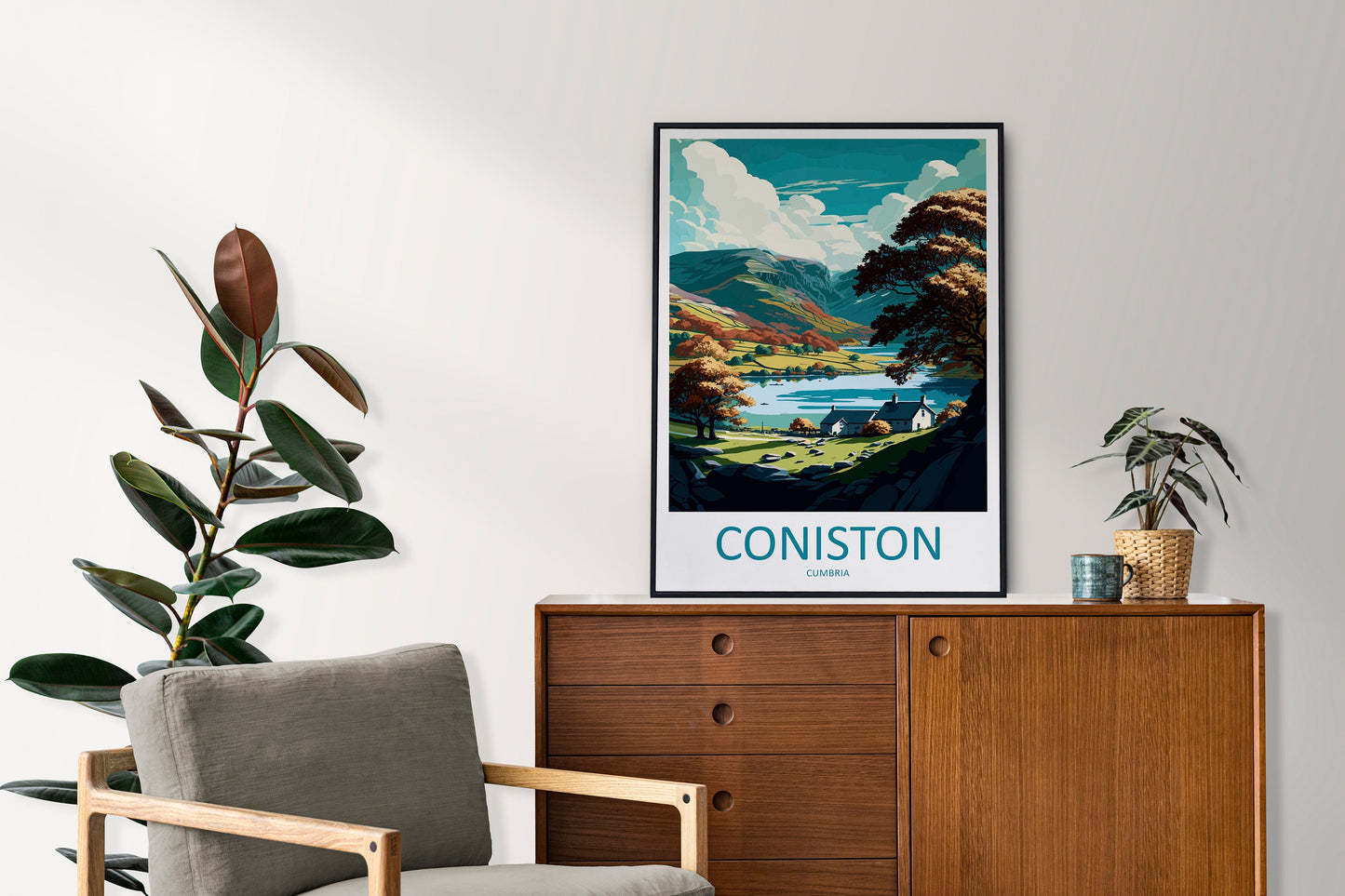 Coniston Travel Print Wall Art Coniston Wall Hanging Home Decoration Coniston Gift Art Lovers Wall Art Print Art Coniston Travel Art