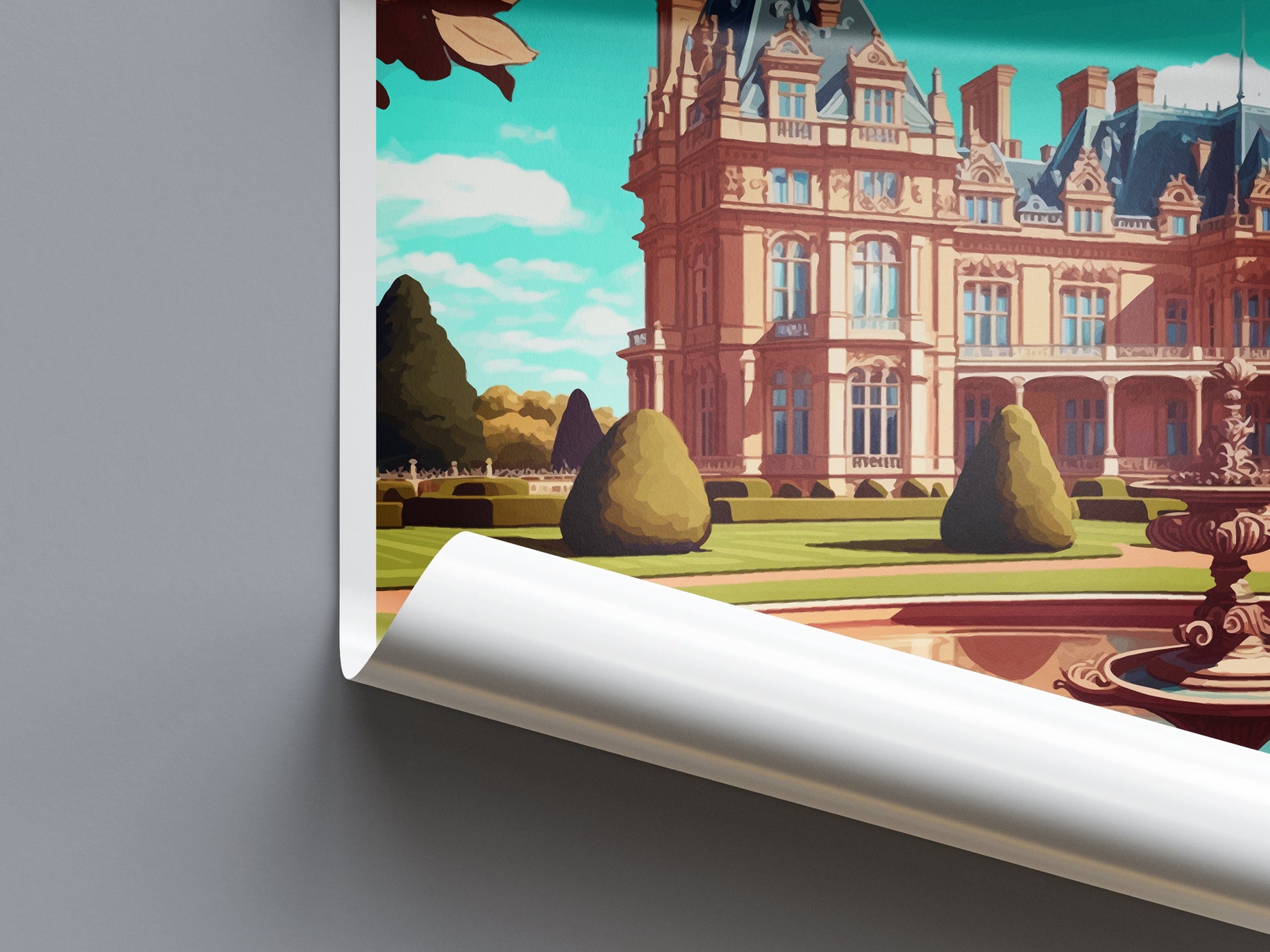 Waddesdon Manor Travel Print Wall Art Waddesdon Manor Wall Hanging Home Decoration Waddesdon Manor Gift Art Lovers Wall Art Print Art