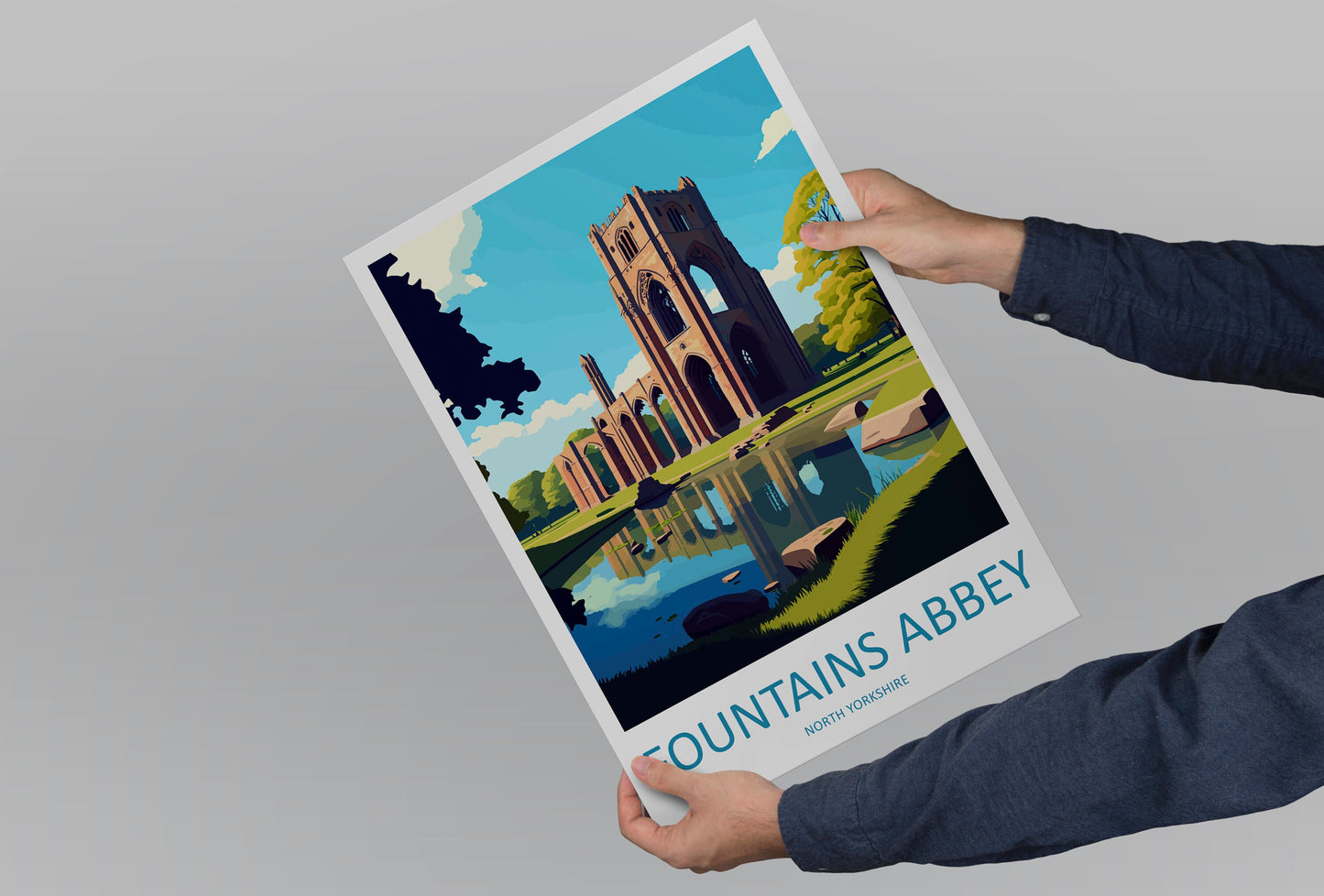 Fountains Abbey Travel Print Wall Art Fountains Abbey Wall Hanging Home Decor Fountains Abbey Gift Art Lovers Wall Art Print Fountains Abbey