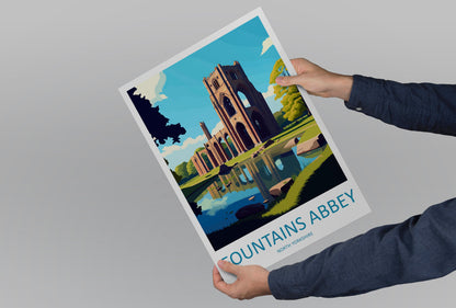 Fountains Abbey Travel Print Wall Art Fountains Abbey Wall Hanging Home Decor Fountains Abbey Gift Art Lovers Wall Art Print Fountains Abbey
