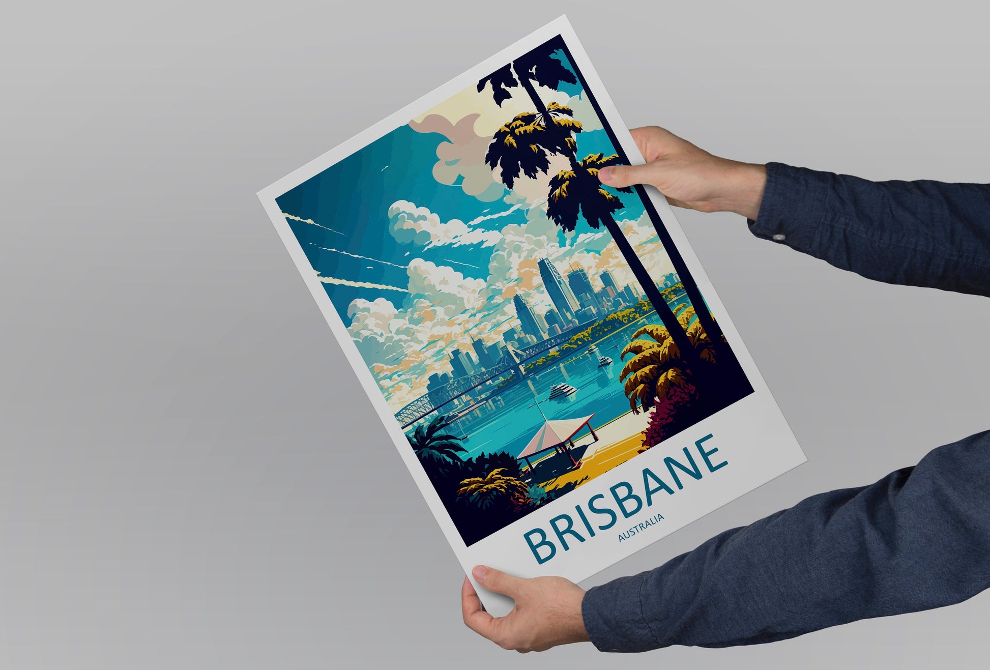 Brisbane Travel Print Wall Art Brisbane Wall Hanging Home Décor Brisbane Gift Art Lovers Wall Art Australia Travel Print Brisbane Decor