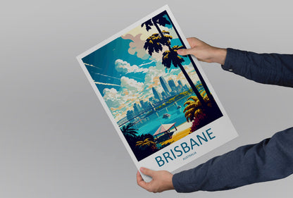 Brisbane Travel Print Wall Art Brisbane Wall Hanging Home Décor Brisbane Gift Art Lovers Wall Art Australia Travel Print Brisbane Decor