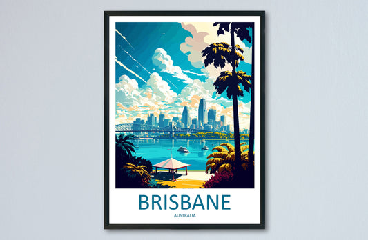 Brisbane Travel Print Wall Art Brisbane Wall Hanging Home Décor Brisbane Gift Art Lovers Wall Art Australia Travel Print Brisbane Decor