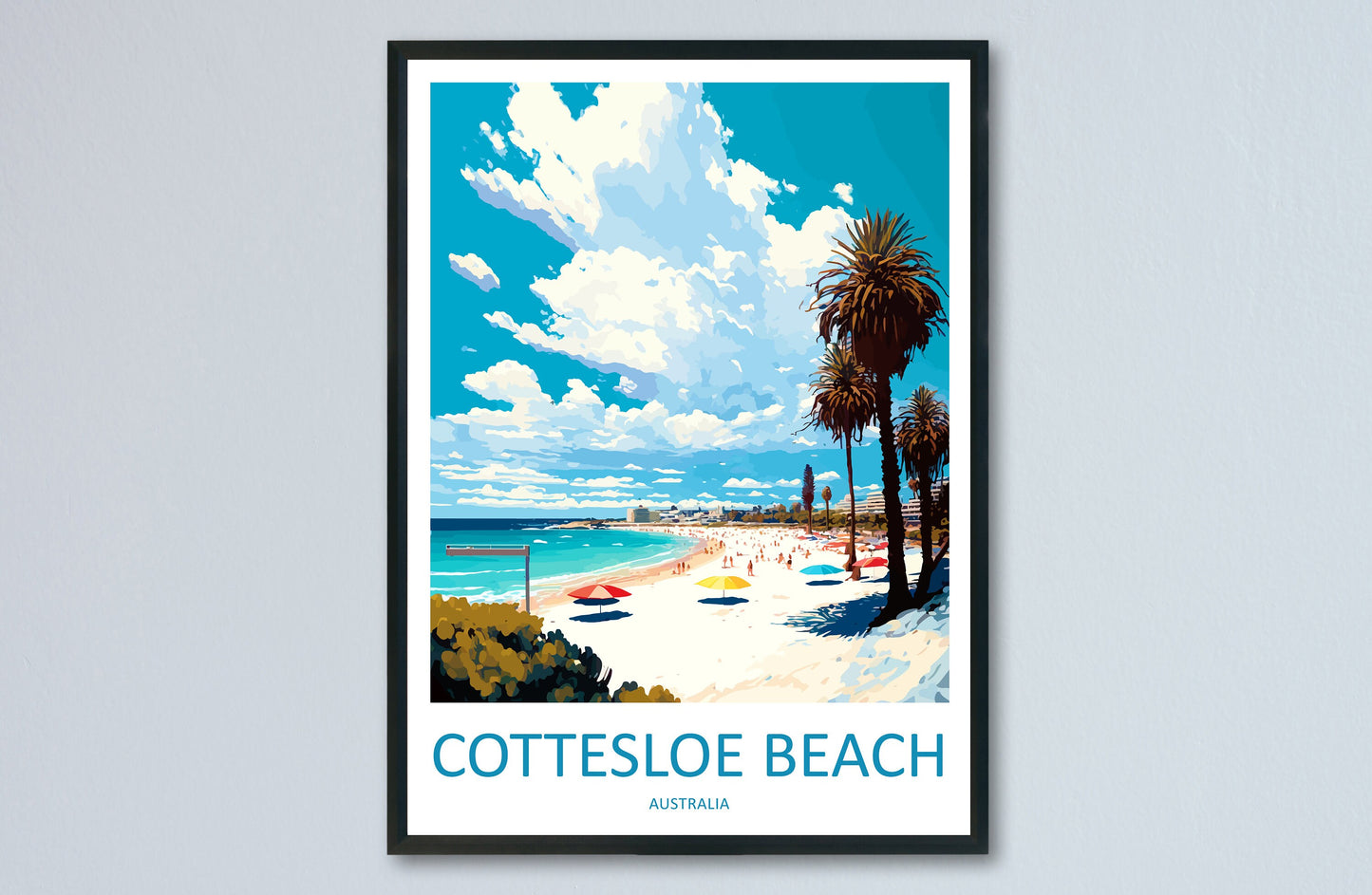 Cottesloe Beach Travel Print Wall Art Cottesloe Beach Wall Hanging Home Décor Cottesloe Beach Gift Art Lovers Wall Art Australia Travel Art