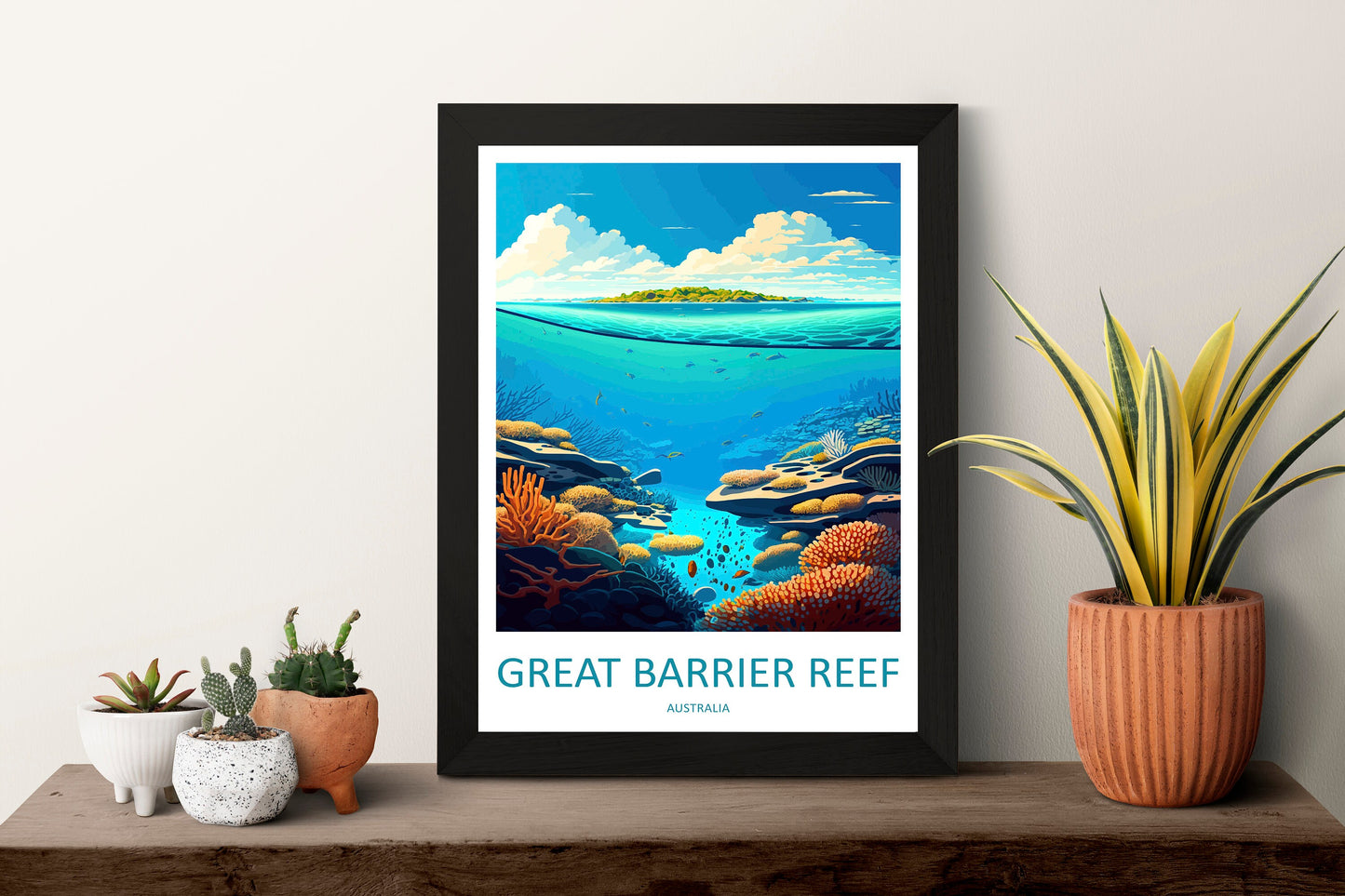 Great Barrier Reef Travel Print Wall Art Great Barrier Reef Wall Hanging Home Décor Great Barrier Reef Gift Art Lovers Wall Art Australia