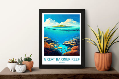 Great Barrier Reef Travel Print Wall Art Great Barrier Reef Wall Hanging Home Décor Great Barrier Reef Gift Art Lovers Wall Art Australia