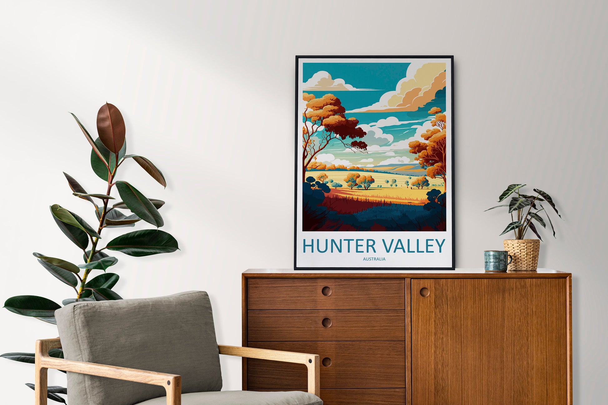 Hunter Valley Travel Print Wall Art Hunter Valley Wall Hanging Home Décor Hunter Valley Gift Art Lovers Wall Art Australia Travel Print