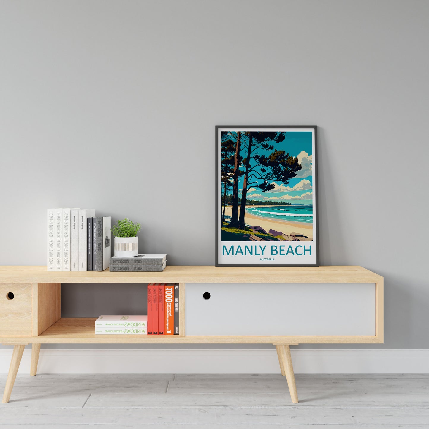 Manly Beach Travel Print Wall Art Manly Beach Wall Hanging Home Décor Manly Beach Gift Art Lovers Wall Art Australia Travel Print