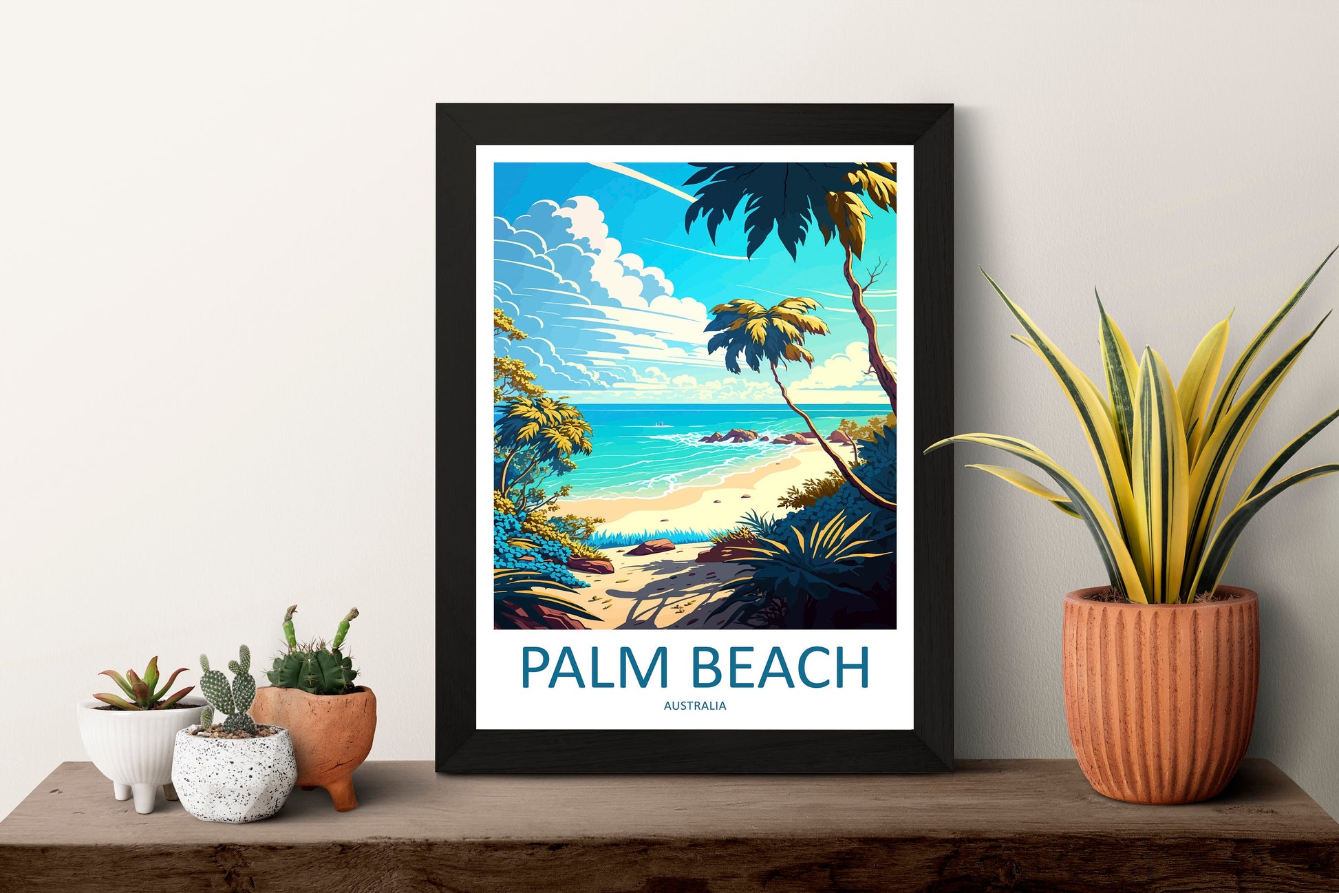 Palm Beach Travel Print Wall Art Palm Beach Wall Hanging Home Décor Palm Beach Gift Art Lovers Wall Art Australia Travel Print