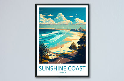 Sunshine Coast Travel Print Wall Art Sunshine Coast Wall Hanging Home Décor Sunshine Coast Gift Art Lovers Wall Art Australia Travel Art