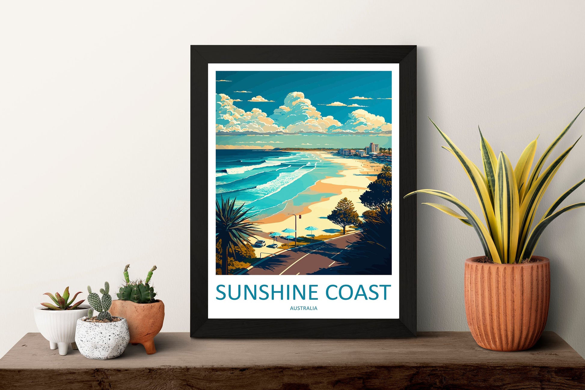 Sunshine Coast Travel Print Wall Art Sunshine Coast Wall Hanging Home Décor Sunshine Coast Gift Art Lovers Wall Art Australia Travel Art