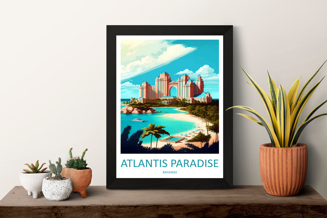 Atlantis Paradise Travel Print Wall Art Atlantis Paradise Wall Hanging Home Décor Atlantis Paradise Gift Art Lovers Wall Art Caribbean