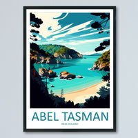 Abel Tasman Travel Print Wall Art Abel Tasman Wall Hanging Home Décor Abel Tasman Gift Art Lovers New Zealand Art Lover Gift Print Art