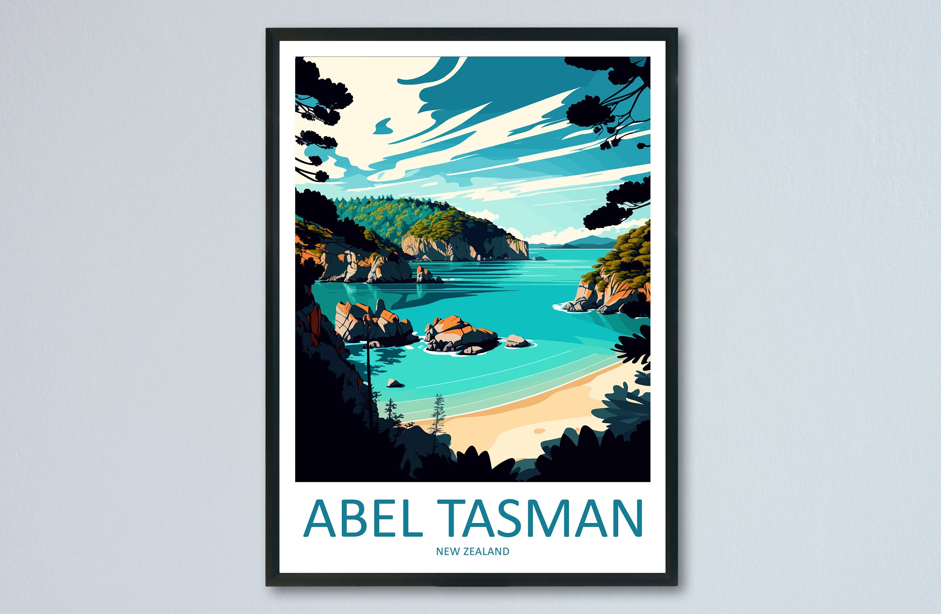 Abel Tasman Travel Print Wall Art Abel Tasman Wall Hanging Home Décor Abel Tasman Gift Art Lovers New Zealand Art Lover Gift Print Art
