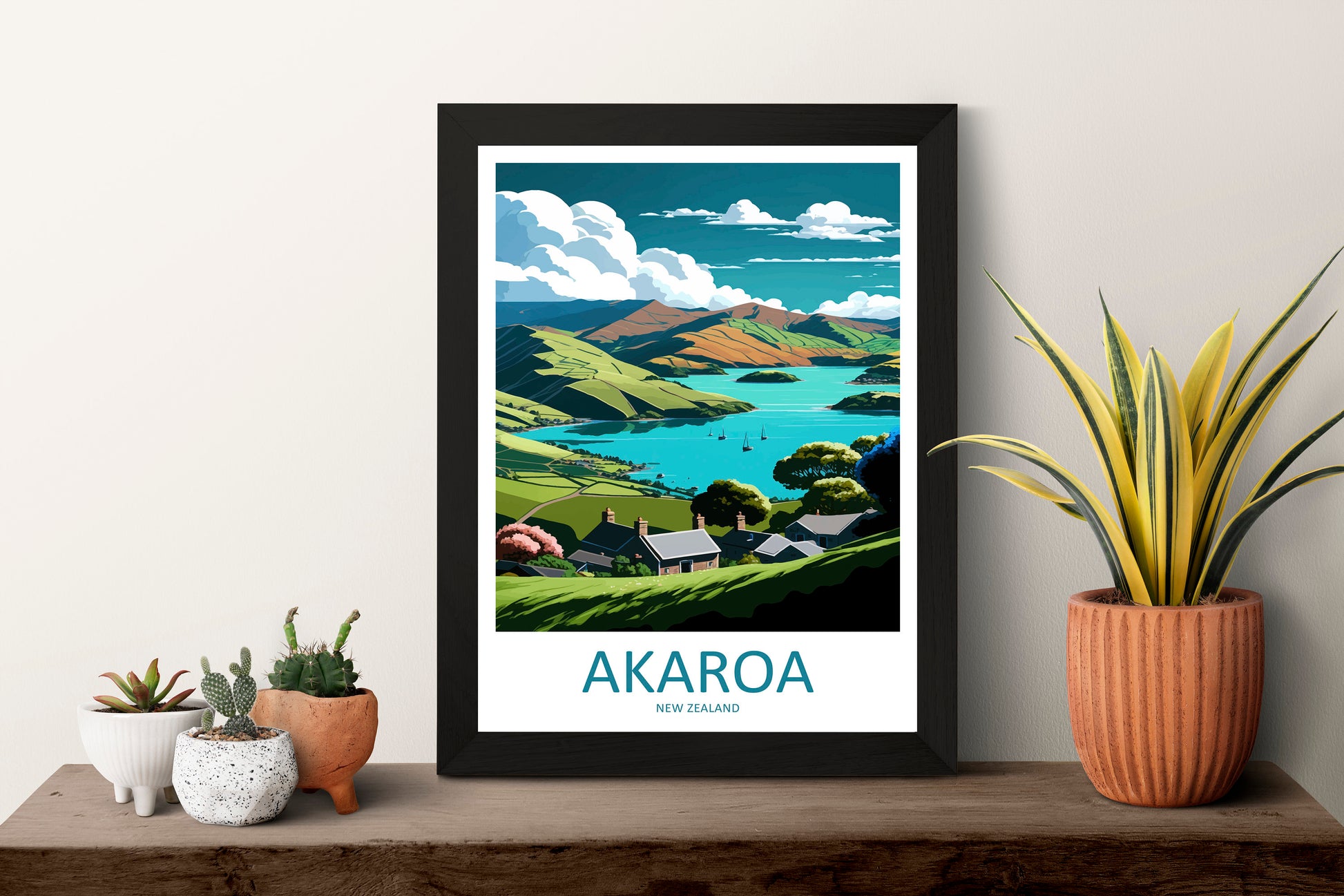 Akaroa Travel Print Wall Art Akaroa Wall Hanging Home Décor Akaroa Gift Art Lovers New Zealand Art Lover Gift Print Art