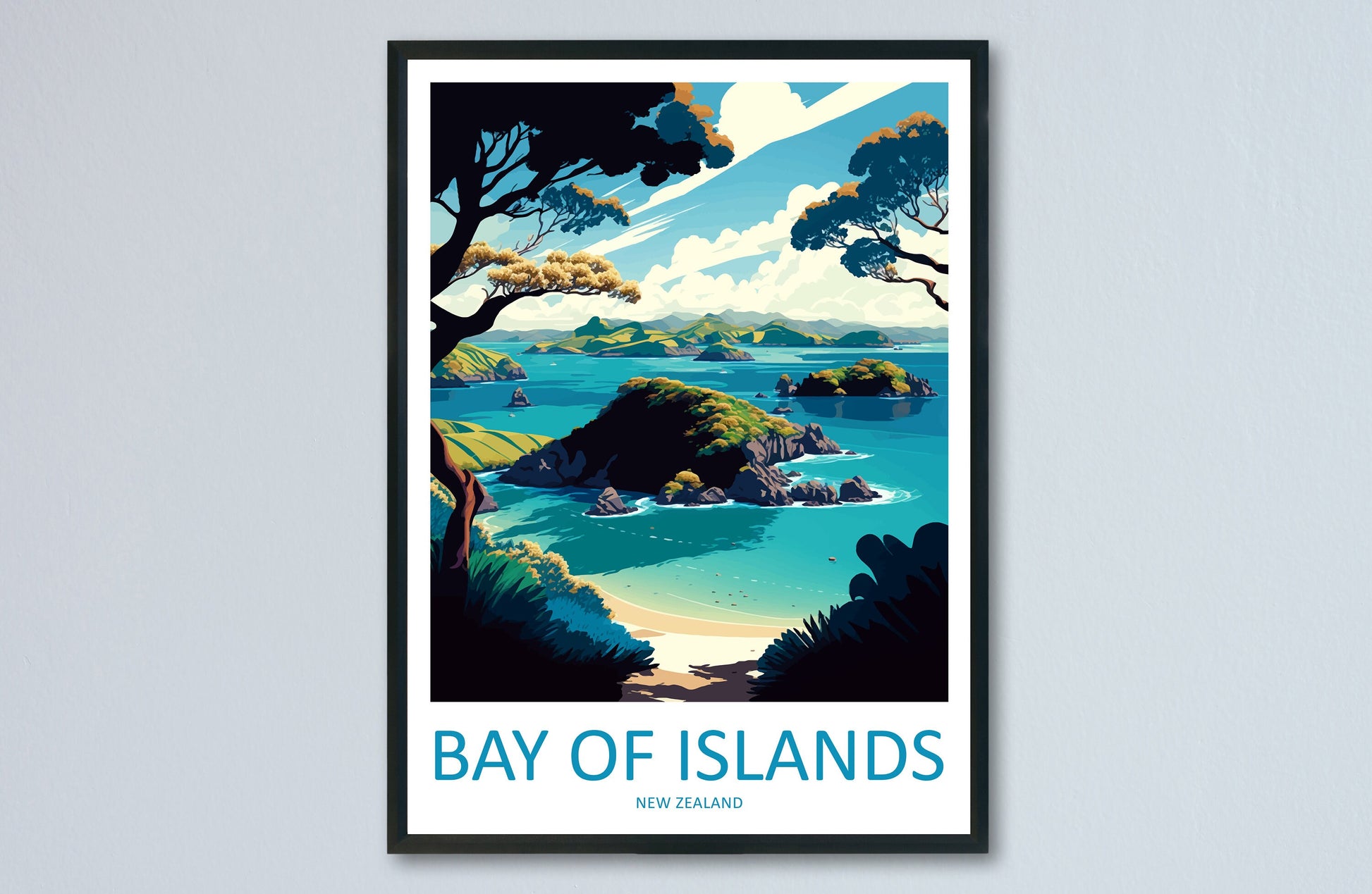 Bay Of Islands Travel Print Wall Art Bay Of Islands Wall Hanging Home Décor Bay Of Islands Gift Art Lovers New Zealand Art Lover Gift Print