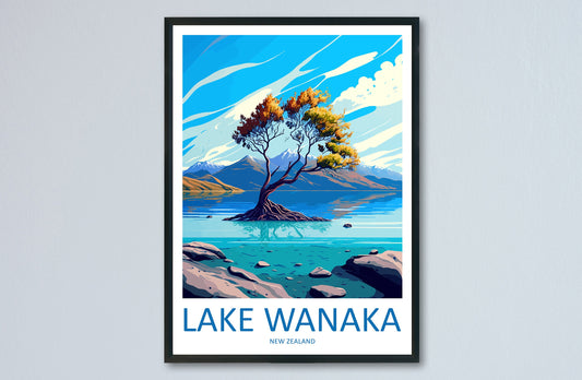 Lake Wanaka Travel Print Wall Art Lake Wanaka Wall Hanging Home Décor Lake Wanaka Gift Art Lovers New Zealand Art Lover Gift Print Art