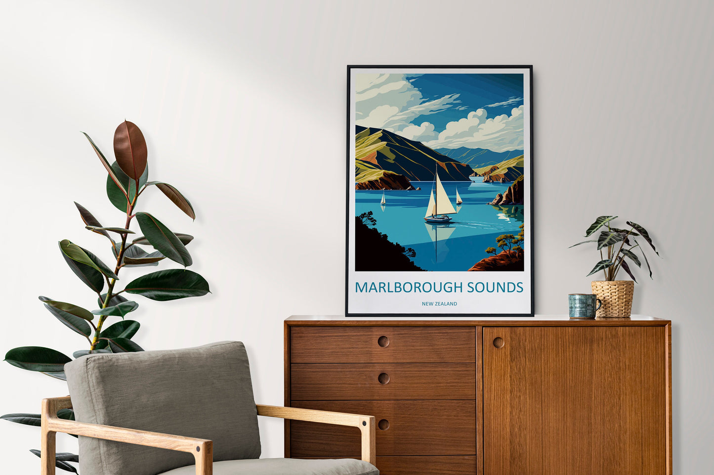 Marlborough Sounds Travel Print Wall Art Marlborough Sounds Wall Hanging Home Décor Marlborough Sounds Gift Art Lovers New Zealand Art Lover
