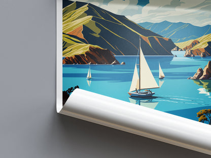 Marlborough Sounds Travel Print Wall Art Marlborough Sounds Wall Hanging Home Décor Marlborough Sounds Gift Art Lovers New Zealand Art Lover