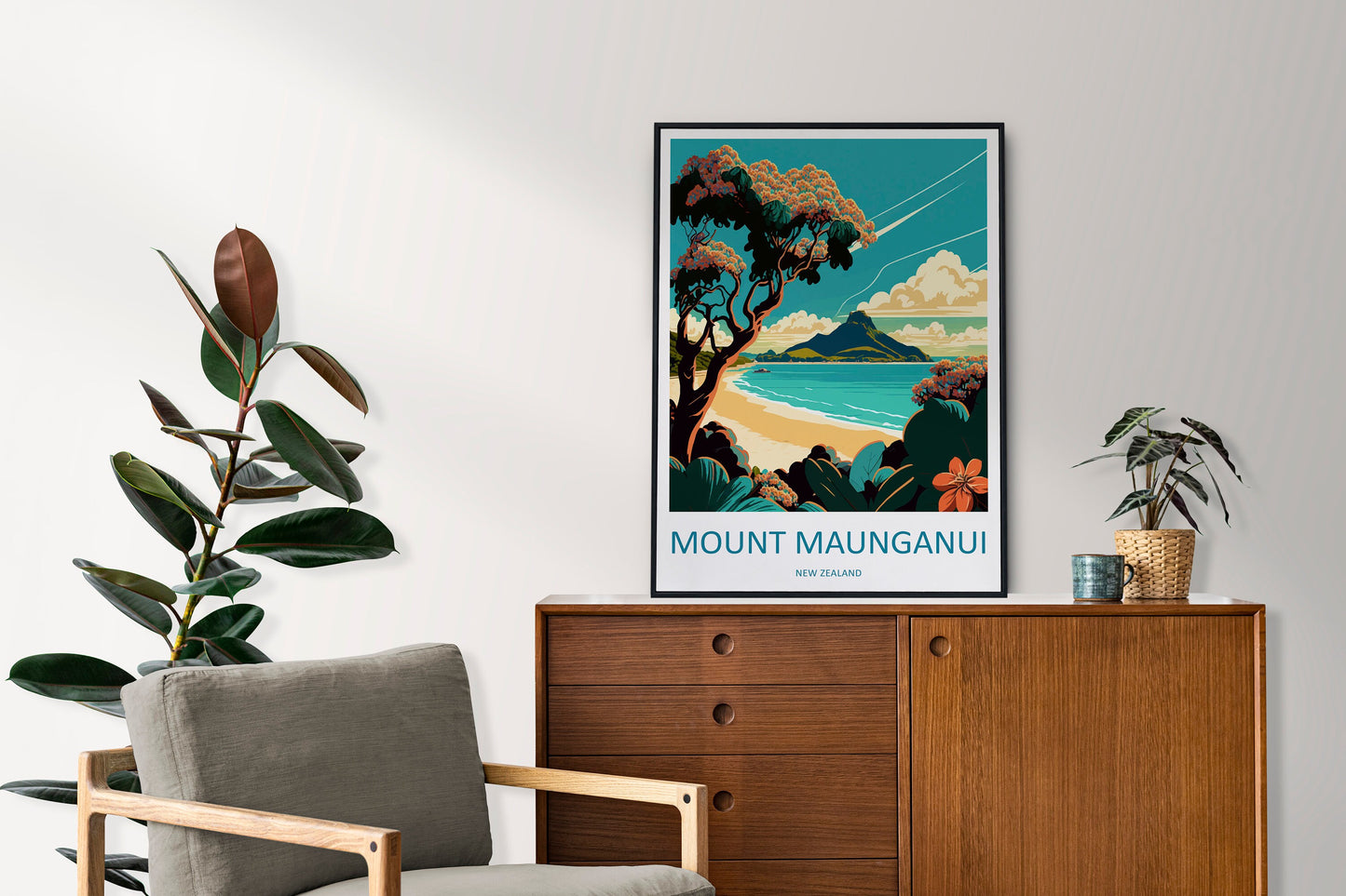 Mount Maunganui Travel Print Wall Art Mount Maunganui Wall Hanging Home Décor Mount Maunganui Gift Art Lovers New Zealand Art Lover Gift
