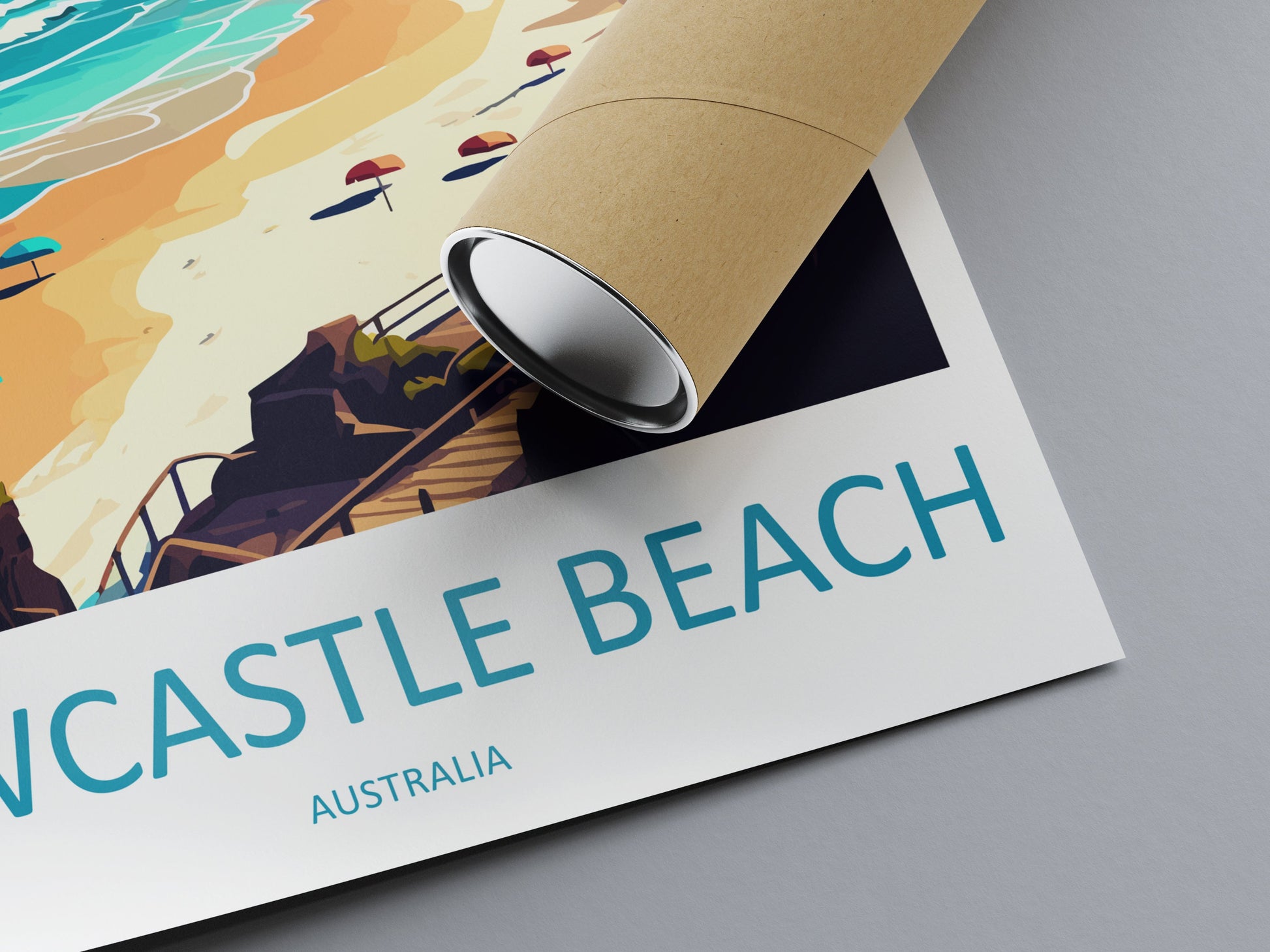Newcastle Beach Travel Print Wall Art Newcastle Beach Wall Hanging Home Décor Newcastle Beach Gift Art Lovers Wall Art Australia Travel Art
