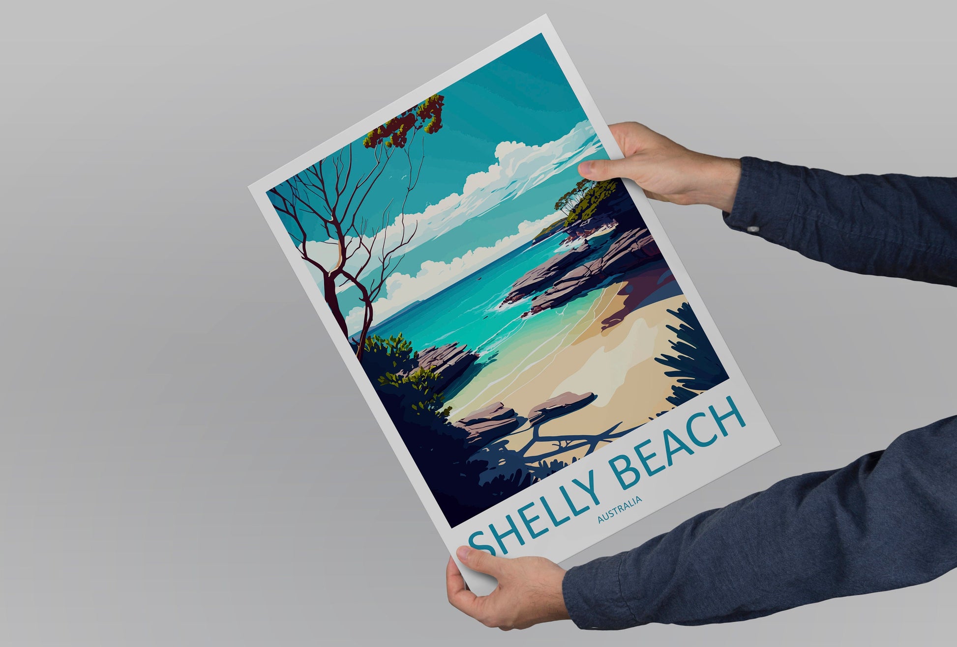 Shelly Beach Travel Print Wall Art Shelly Beach Wall Hanging Home Décor Shelly Beach Gift Art Lovers Wall Art Australia Travel Print