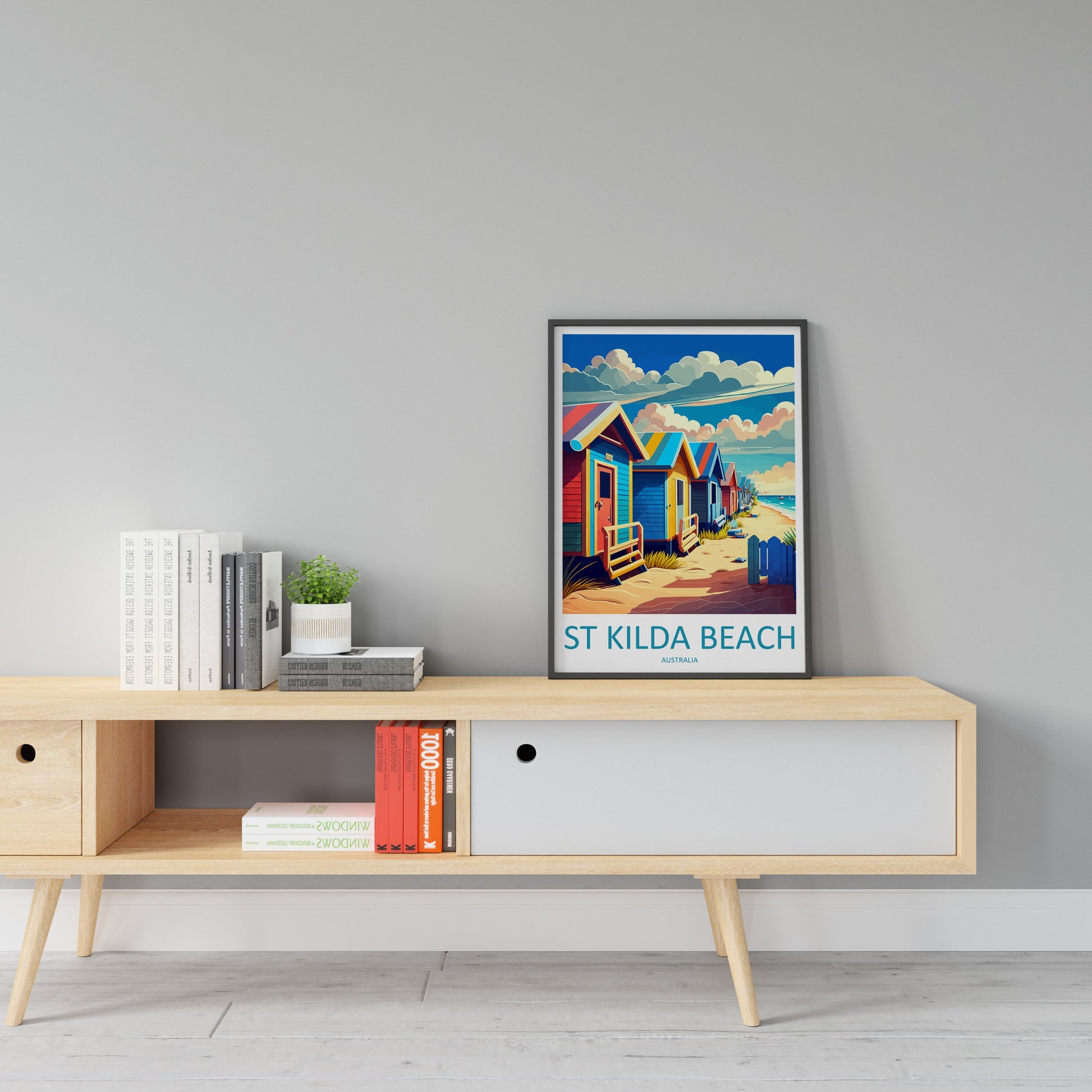 St Kilda Beach Travel Print Wall Art St Kilda Beach Wall Hanging Home Décor St Kilda Beach Gift Art Lovers Wall Art Australia Travel Print