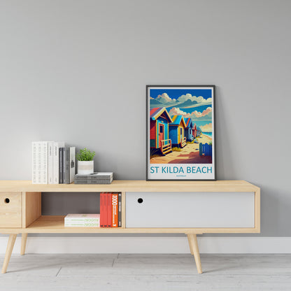 St Kilda Beach Travel Print Wall Art St Kilda Beach Wall Hanging Home Décor St Kilda Beach Gift Art Lovers Wall Art Australia Travel Print