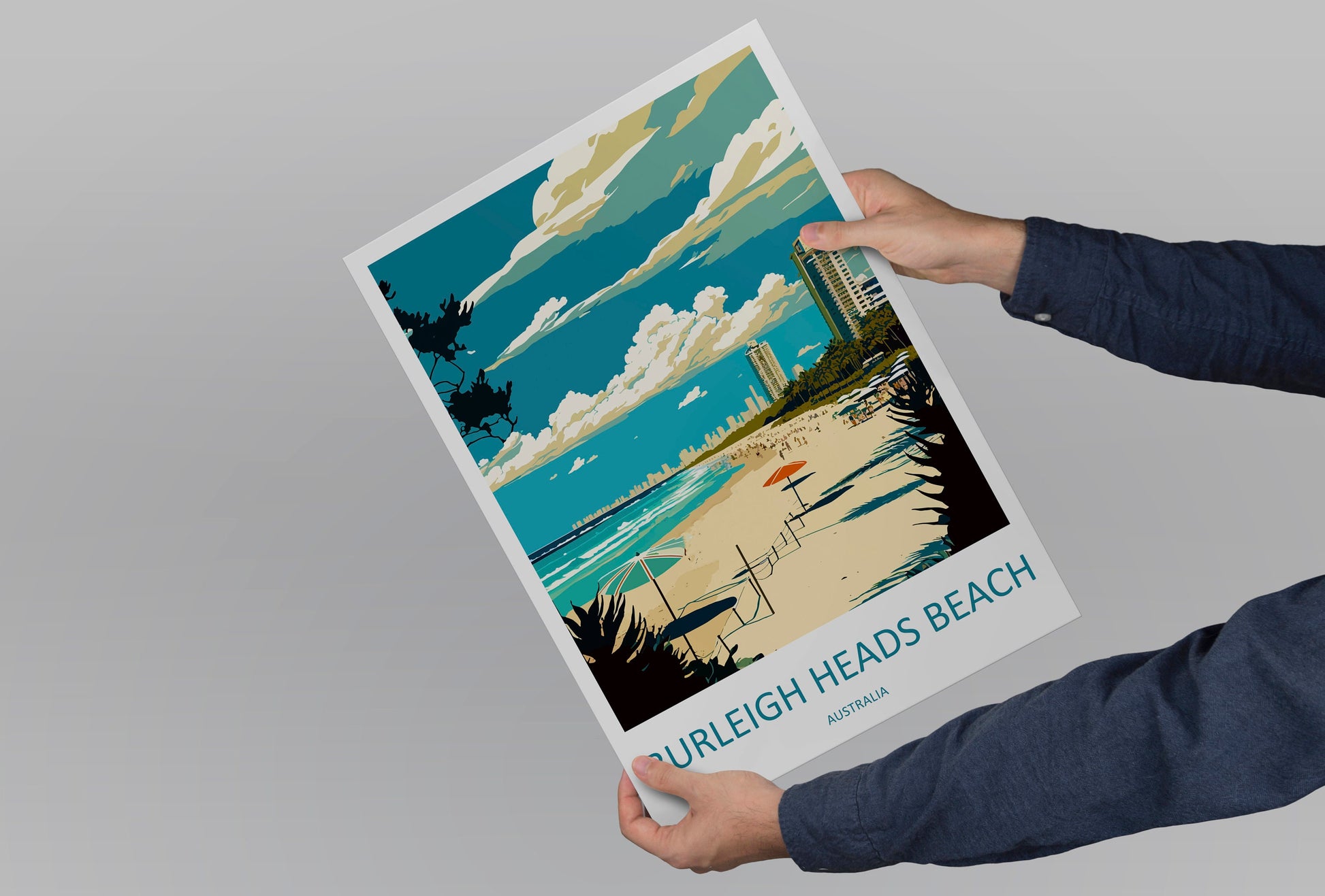 Burleigh Heads Beach Travel Print Wall Art Burleigh Heads Wall Hanging Home Décor Burleigh Heads Beach Gift Art Lovers Wall Art Australia